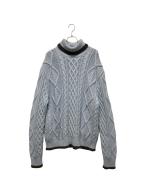 Diorディオール）の古着「ローゲージ 編み込み タートルネック ニット」｜スカイブルー