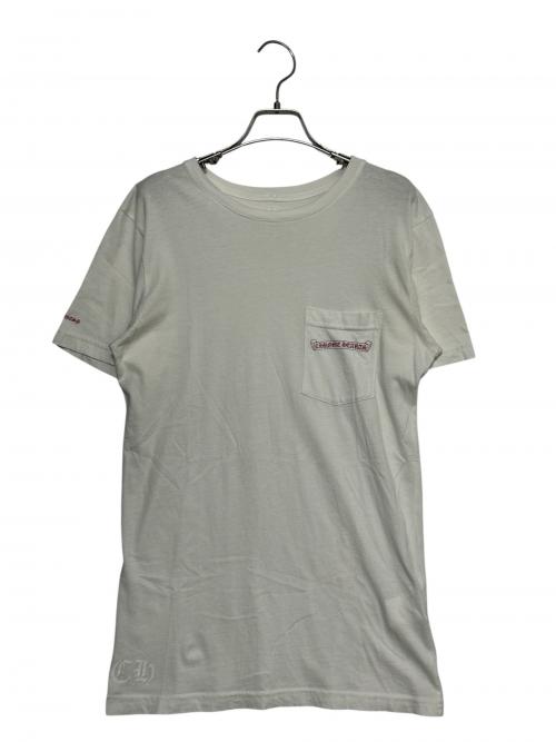 CHROME HEARTS（クロムハーツ）CHROME HEARTS (クロムハーツ) Horseshoe Scroll Label Pocket T-Shirt ホワイト サイズ:Mの古着・服飾アイテム