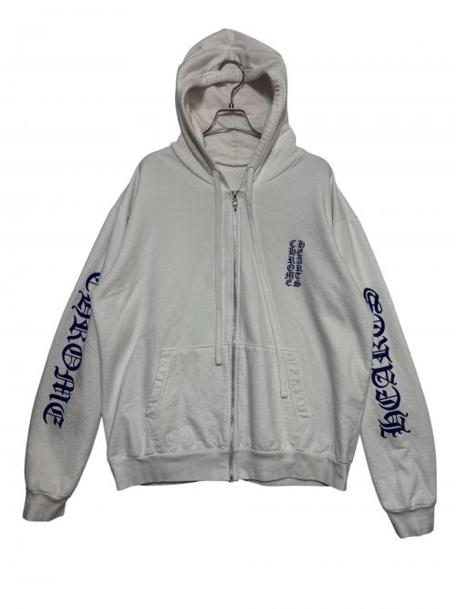 CHROME HEARTS（クロムハーツ）CHROME HEARTS (クロムハーツ) Vertical Logo Zip Up Hoodie ホワイト サイズ:Lの古着・服飾アイテム