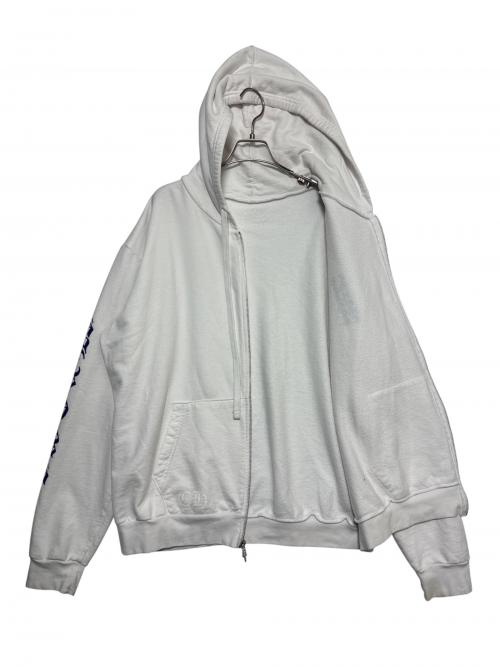 CHROME HEARTS（クロムハーツ）CHROME HEARTS (クロムハーツ) Vertical Logo Zip Up Hoodie ホワイト サイズ:Lの古着・服飾アイテム
