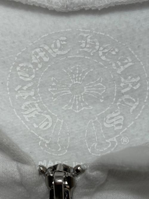 CHROME HEARTS（クロムハーツ）CHROME HEARTS (クロムハーツ) Vertical Logo Zip Up Hoodie ホワイト サイズ:Lの古着・服飾アイテム