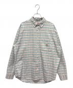 SUPREMEシュプリーム）の古着「25FW Loose Fit Flannel Oxford Shirt」｜ピンク×ブルー