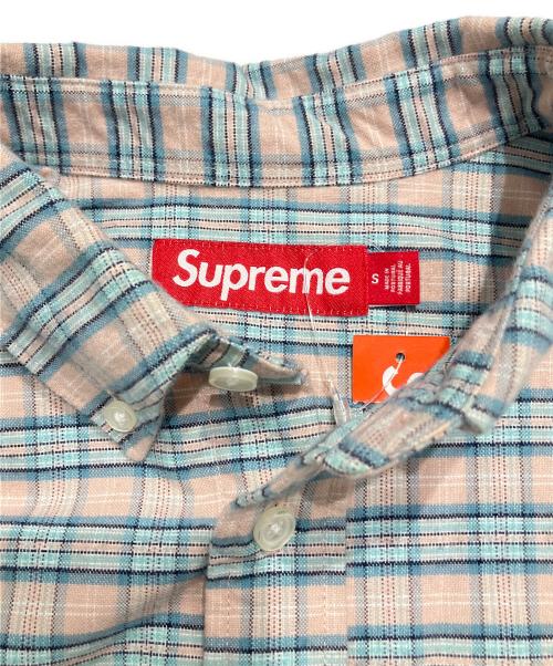 SUPREME（シュプリーム）SUPREME (シュプリーム) 25FW Loose Fit Flannel Oxford Shirt ピンク×ブルー サイズ:Sの古着・服飾アイテム
