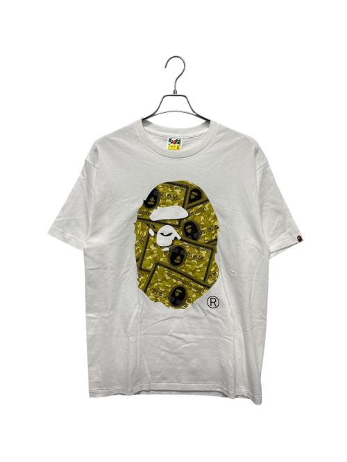 A BATHING APE（アベイシングエイプ）A BATHING APE (アベイシングエイプ) BAPE CARD BIG APE HEAD TEE ホワイト サイズ:XLの古着・服飾アイテム