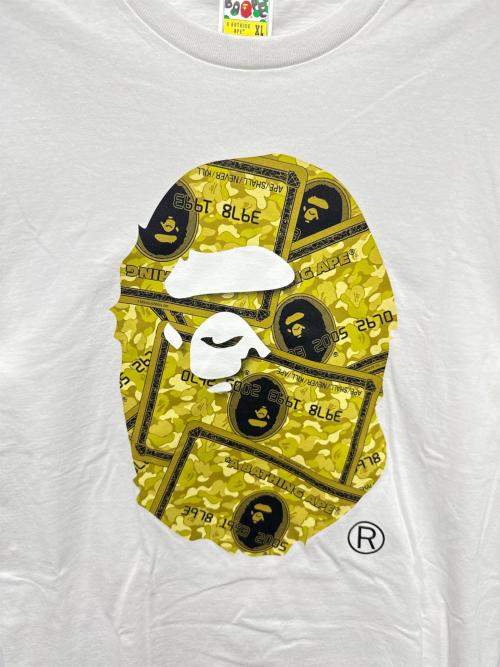 A BATHING APE（アベイシングエイプ）A BATHING APE (アベイシングエイプ) BAPE CARD BIG APE HEAD TEE ホワイト サイズ:XLの古着・服飾アイテム