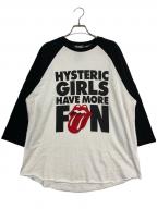 Hysteric Glamourヒステリックグラマー）の古着「HAVE MORE FUN 七分袖Tシャツ」｜ホワイト×ブラック