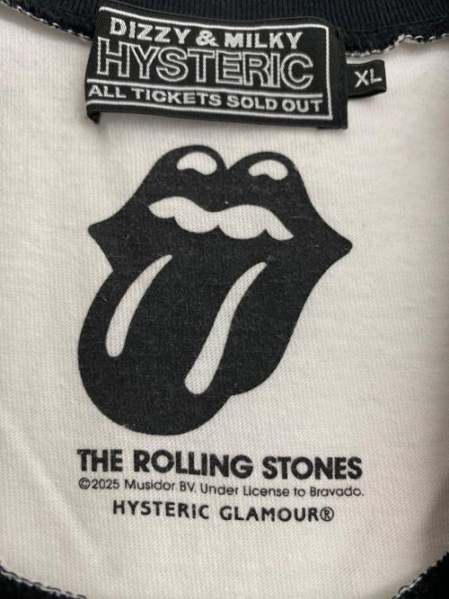 Hysteric Glamour（ヒステリックグラマー）Hysteric Glamour (ヒステリックグラマー) HAVE MORE FUN 七分袖Tシャツ ホワイト×ブラック サイズ:XLの古着・服飾アイテム