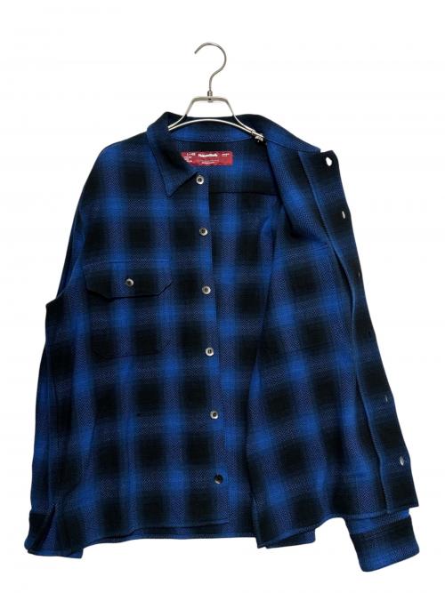 HIDE AND SEEK（ハイドアンドシーク）HIDE AND SEEK (ハイドアンドシーク) Ombre Check L/S Shirt ブルー サイズ:Lの古着・服飾アイテム