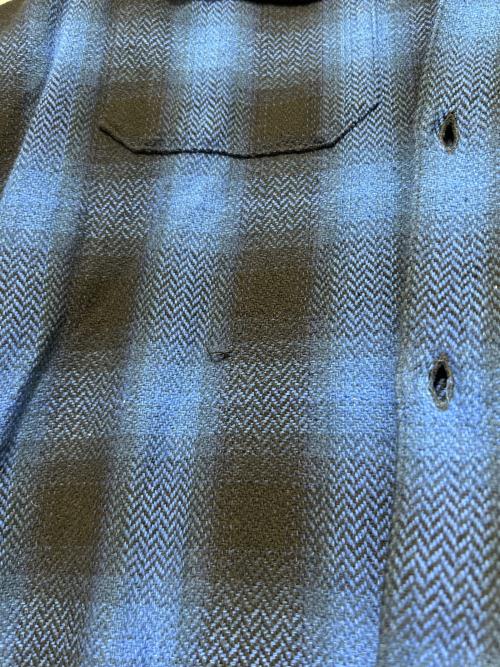 HIDE AND SEEK（ハイドアンドシーク）HIDE AND SEEK (ハイドアンドシーク) Ombre Check L/S Shirt ブルー サイズ:Lの古着・服飾アイテム