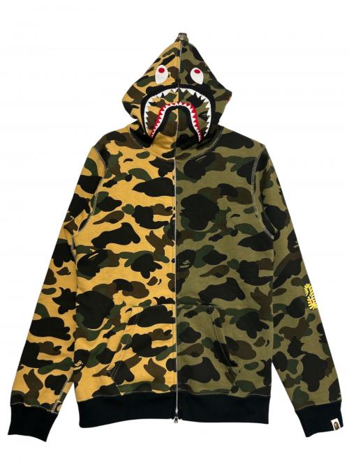 A BATHING APE（アベイシングエイプ）A BATHING APE (アベイシングエイプ) SHARK HOODIE ITEMS オリーブ サイズ:Sの古着・服飾アイテム