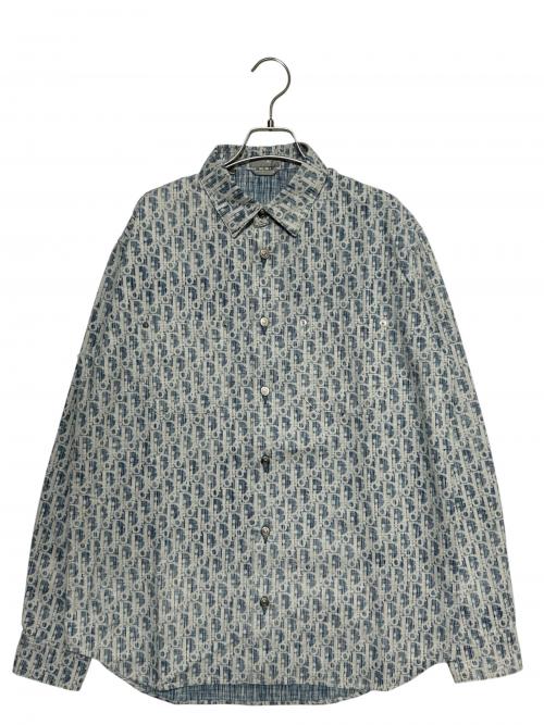Dior（ディオール）Dior (ディオール) オブリーク カスリ コットンデニム ブルー×ホワイト サイズ:38の古着・服飾アイテム