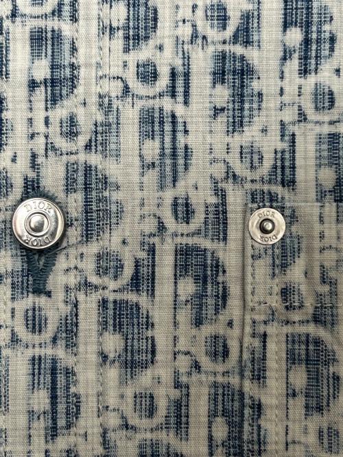 Dior（ディオール）Dior (ディオール) オブリーク カスリ コットンデニム ブルー×ホワイト サイズ:38の古着・服飾アイテム