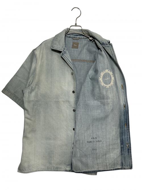 Dior（ディオール）DIOR (ディオール) コットンツイル ショートスリーブシャツ スカイブルー サイズ:Lの古着・服飾アイテム