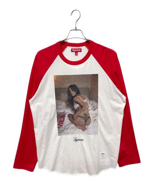 SUPREME（シュプリーム）SUPREME (シュプリーム) 26FW Larry Clark Sequin Raglan L/S Top ホワイト×レッド サイズ:Lの古着・服飾アイテム
