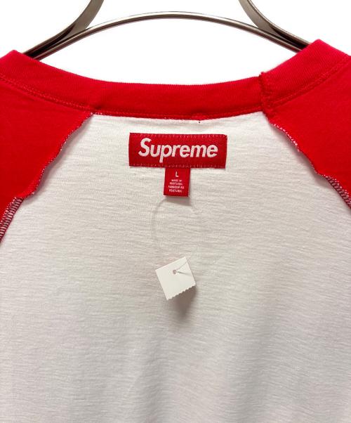 SUPREME（シュプリーム）SUPREME (シュプリーム) 26FW Larry Clark Sequin Raglan L/S Top ホワイト×レッド サイズ:Lの古着・服飾アイテム