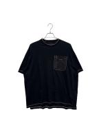 PRADAプラダ）の古着「22SS トライアングルプレートナイロンポケットオーバーサイズ半袖Tシャツ」｜ブラック
