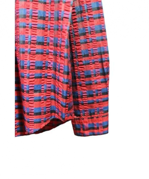 LOUIS VUITTON（ルイ ヴィトン）LOUIS VUITTON (ルイ・ヴィトン) シルクチェックシャツ レッド サイズ:XLの古着・服飾アイテム