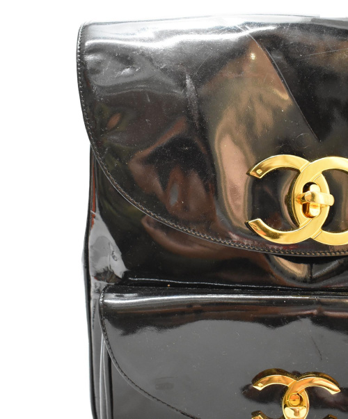 CHANEL（シャネル）CHANEL (シャネル) エナメルリュック ブラック 3464030の古着・服飾アイテム