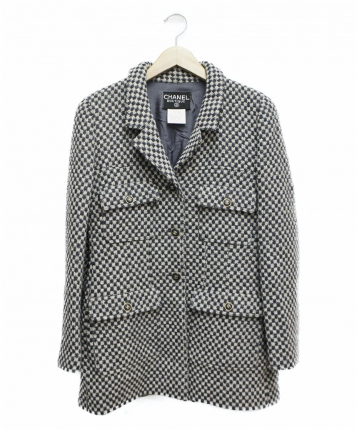 CHANEL（シャネル）CHANEL (シャネル) ヴィンテージココマークボタンジャケット ネイビー サイズ:42の古着・服飾アイテム