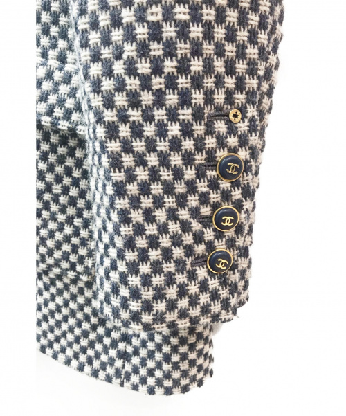 CHANEL（シャネル）CHANEL (シャネル) ヴィンテージココマークボタンジャケット ネイビー サイズ:42の古着・服飾アイテム