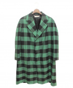 BALENCIAGAバレンシアガ）の古着「Godfather/ブロックチェックコート」｜ブラック×グリーン