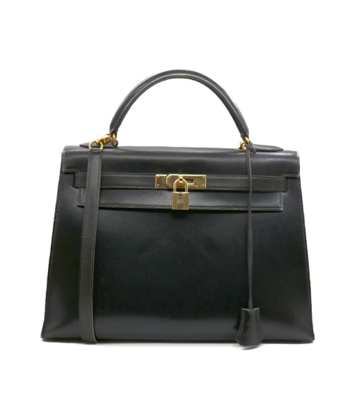 HERMES（エルメス）HERMES (エルメス) ケリーバッグ32 ブラック サイズ:32 外縫い　○U 1991年の古着・服飾アイテム
