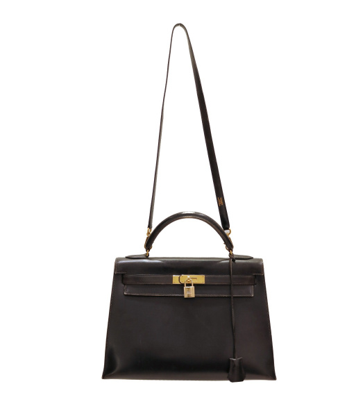 HERMES（エルメス）HERMES (エルメス) ケリーバッグ32 ブラック サイズ:32 外縫い　○U 1991年の古着・服飾アイテム
