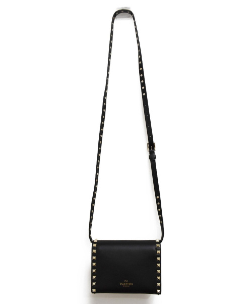 VALENTINO（ヴァレンティノ）VALENTINO (バレンチノ) ロックスタッズミニショルダーバッグ ブラック サイズ:-の古着・服飾アイテム