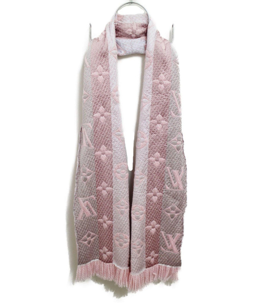 LOUIS VUITTON（ルイ ヴィトン）LOUIS VUITTON (ルイヴィトン) ロゴマフラー ピンク サイズ:- エンシャルプ・ロゴマニア レインボーの古着・服飾アイテム