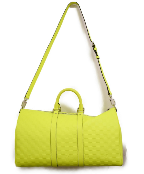 LOUIS VUITTON（ルイ ヴィトン）LOUIS VUITTON (ルイヴィトン) キーポルバンドリエール45 ライムイエロー サイズ:45 ダミエ N41244 レザーの古着・服飾アイテム