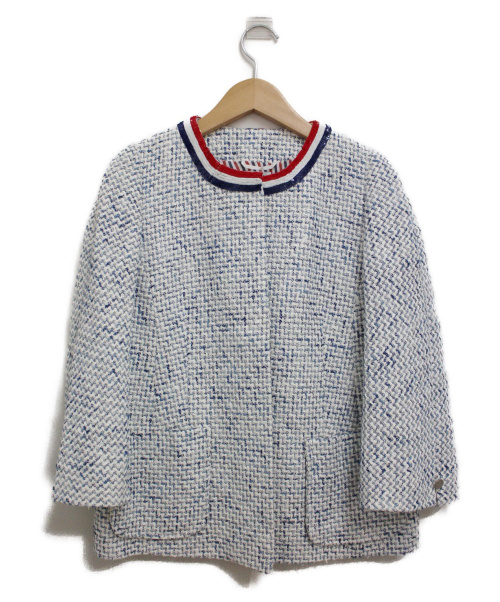 Thom Browne（トムブラウン）Thom Browne (トムブラウン) ノーカラーツイードジャケット サイズ:38の古着・服飾アイテム