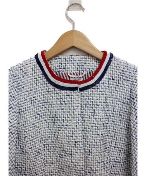 Thom Browne（トムブラウン）Thom Browne (トムブラウン) ノーカラーツイードジャケット サイズ:38の古着・服飾アイテム