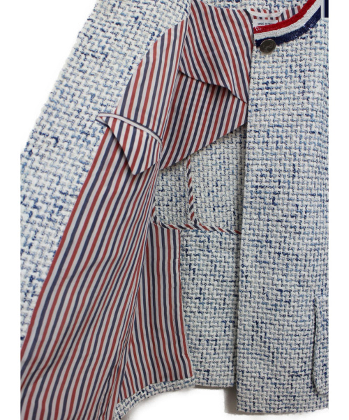Thom Browne（トムブラウン）Thom Browne (トムブラウン) ノーカラーツイードジャケット サイズ:38の古着・服飾アイテム