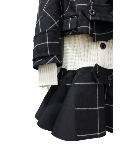 sacai（サカイ）sacai (サカイ) ドッキングワンピース ブラック サイズ:1の古着・服飾アイテム