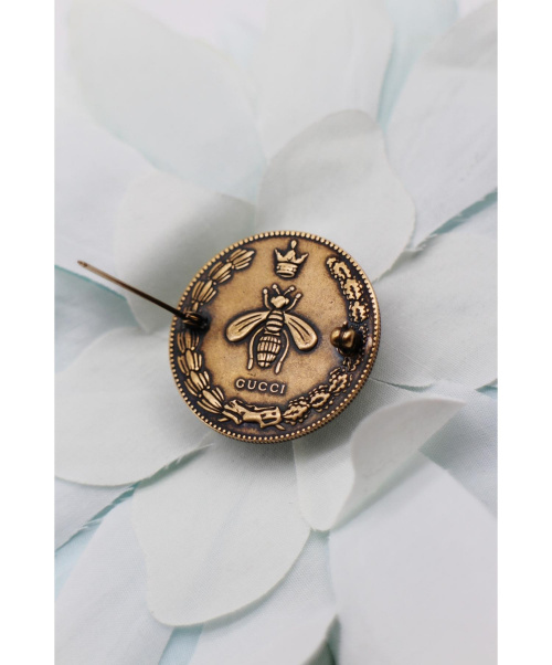 GUCCI（グッチ）GUCCI (グッチ) フラワーコサージュブローチ ライトブルーの古着・服飾アイテム