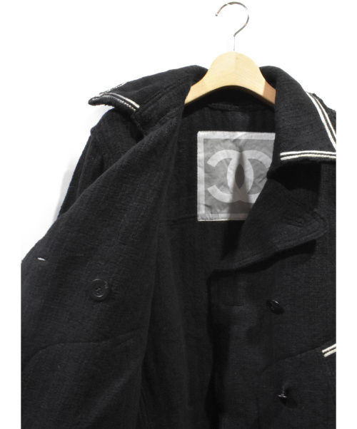 CHANEL（シャネル）CHANEL (シャネル) ダブルウールコート ブラック サイズ:44の古着・服飾アイテム