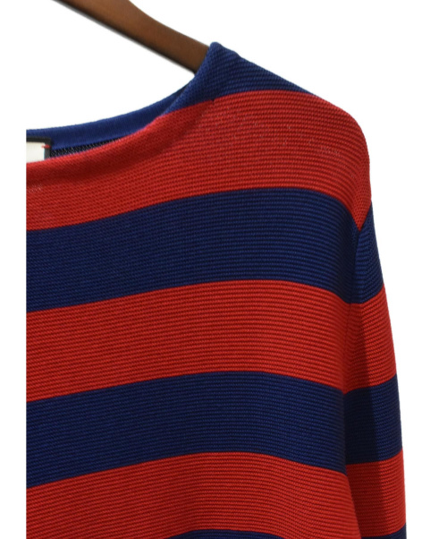 GUCCI（グッチ）GUCCI (グッチ) エンブロイダリーボーダーニット レッド×ネイビー サイズ:XSの古着・服飾アイテム