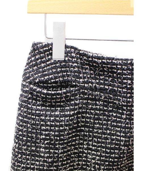CHANEL（シャネル）CHANEL (シャネル) ツイードスカート ホワイト×ブラック サイズ:34の古着・服飾アイテム