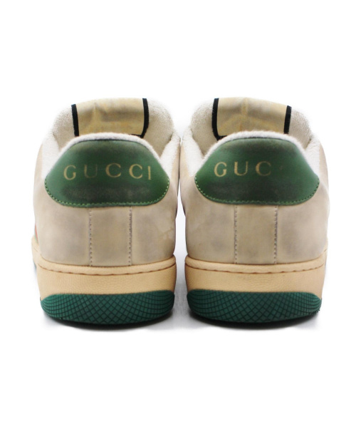 GUCCI（グッチ）GUCCI (グッチ) 19SS/ヴィンテージ加工スニーカー スクリーナー ベージュ サイズ:27の古着・服飾アイテム