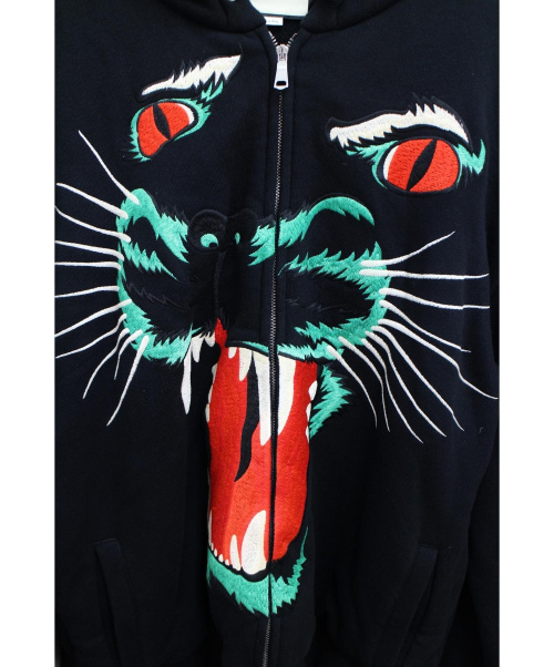 GUCCI（グッチ）GUCCI (グッチ) パンサージップパーカー ブラック サイズ:XLの古着・服飾アイテム