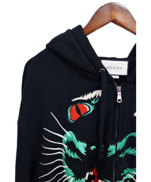 GUCCI（グッチ）GUCCI (グッチ) パンサージップパーカー ブラック サイズ:XLの古着・服飾アイテム