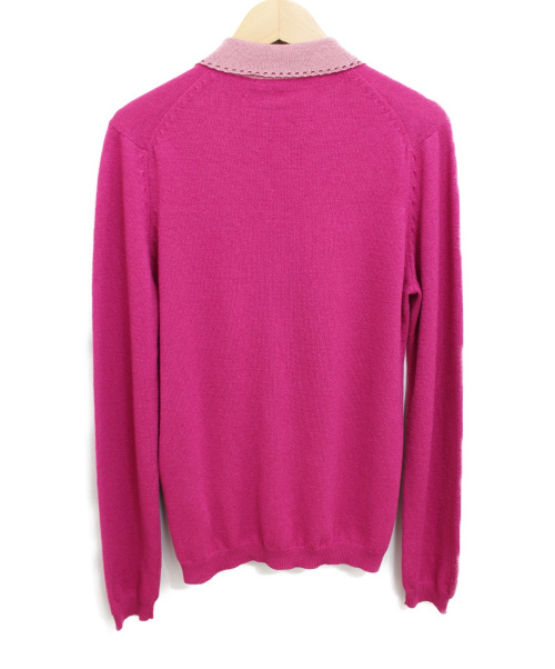 GUCCI（グッチ）GUCCI (グッチ) GGボタンカーディガン ショッキングピンク サイズ:Sの古着・服飾アイテム
