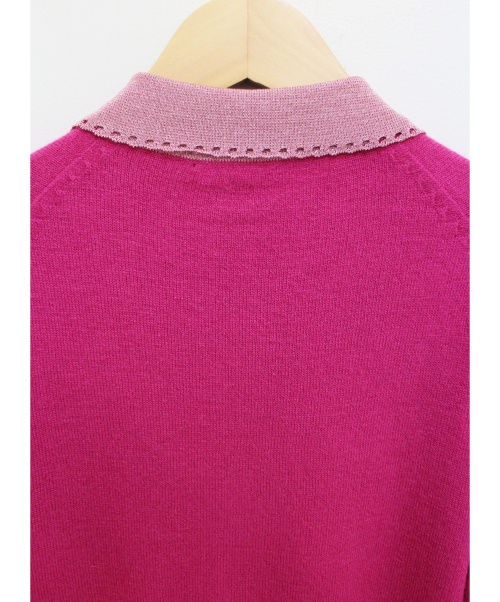 GUCCI（グッチ）GUCCI (グッチ) GGボタンカーディガン ショッキングピンク サイズ:Sの古着・服飾アイテム
