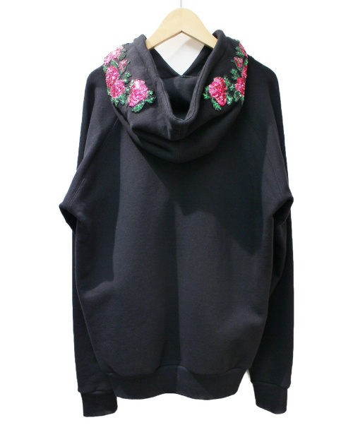 GUCCI（グッチ）GUCCI (グッチ) スパンコールタイガー装飾フーディー ブラック サイズ:XSの古着・服飾アイテム