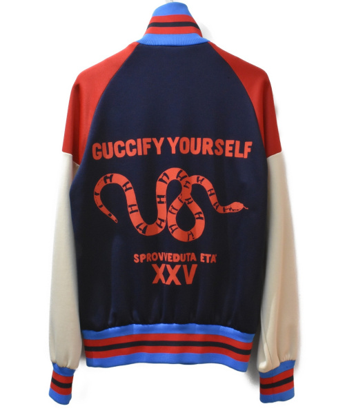GUCCI（グッチ）GUCCI (グッチ) トラックジャケット/GUCCIFY YOURSELF レッド×ネイビー サイズ:Sの古着・服飾アイテム