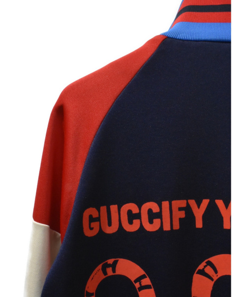 GUCCI（グッチ）GUCCI (グッチ) トラックジャケット/GUCCIFY YOURSELF レッド×ネイビー サイズ:Sの古着・服飾アイテム