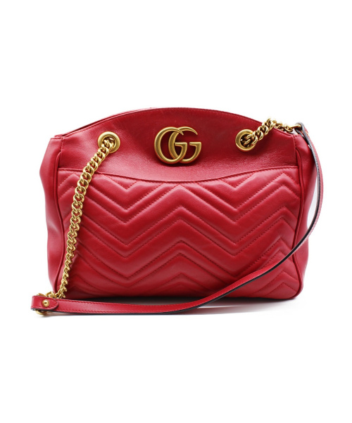 GUCCI（グッチ）GUCCI (グッチ) GGマーモント/ショルダーバッグ レッド サイズ:- G020373030の古着・服飾アイテム