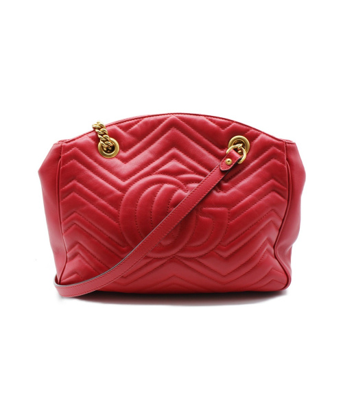 GUCCI（グッチ）GUCCI (グッチ) GGマーモント/ショルダーバッグ レッド サイズ:- G020373030の古着・服飾アイテム