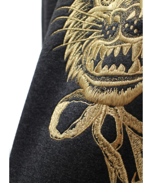 GUCCI（グッチ）GUCCI (グッチ) 刺繍ボンディングスウェット チャコールグレー サイズ:XSの古着・服飾アイテム