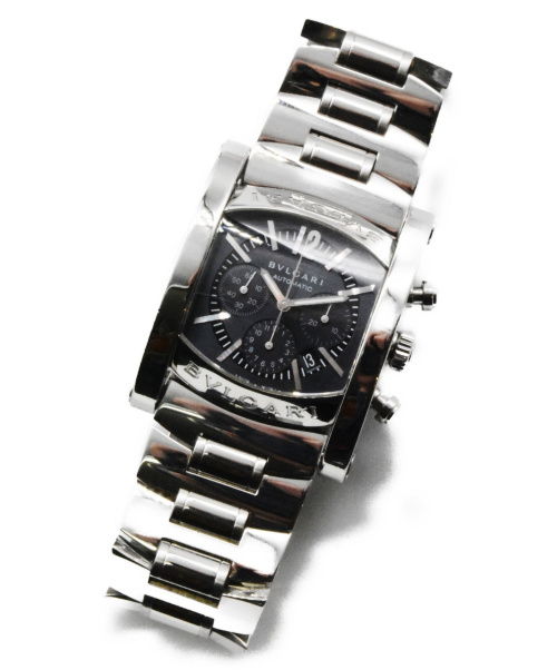 BVLGARI（ブルガリ）BVLGARI (ブルガリ) アショーマ/クロノグラフ ネイビー アショーマ AA44SCH 自動巻き ステンレススチールの古着・服飾アイテム